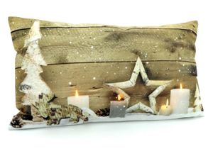 heimtexland ® Weihnachten LED Kissen Weihnachtsdeko Deko Kissen mit Beleuchtung Typ589 Kissenhülle 30x50 cm