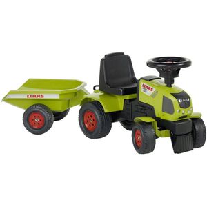 FALK Posuvný traktor Claas Axos 310 s prívesom zelený