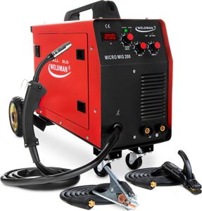 Weldman Micro MIG 200 - 200A Kombi Inverter MIG MAG Schweißgerät Schutzgas und Fülldraht mit Fahrwerk - MMA Schweißen Weldman Micro MIG 200 - 200A Kombi Inverter MIG MAG Schweißgerät Schutzgas und Fülldraht mit Fahrwerk - MMA Schweißen