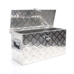 XPOtool hliníkový box 60x25x30 cm s presahom veka uzamykateľný z hliníkovej šachovnice, box na nákladné vozidlá, box na náradie s 2 kľúčmi