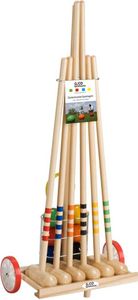 GICO Krocket Set Family 6 Spieler Transportwagen 2x100cm,4x80 cm -3111 GICO Krocket Set Family 6 Spieler Transportwagen 2x100cm,4x80 cm -3111