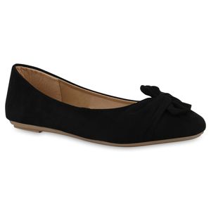 VAN HILL Damen Übergrößen Klassische Ballerinas Slippers Schuhe 841280, Farbe: Schwarz, Größe: 42