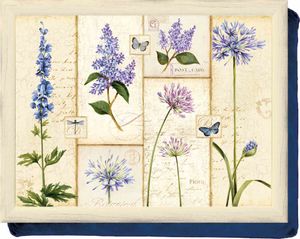 KitchenCraft Knietablett mit Kissen Etude de Fleurs 44 x 33 Tablett Lavendel
