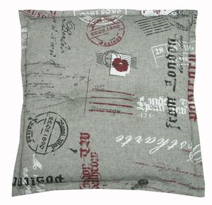 GO-DE Textil, Hocker-Auflage, Postcards & Stamps grau, 2956-03