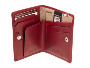 Slim Wallet Minigeldbörse ohne Münzfach Tony Perotti Vegetale RFID Rot