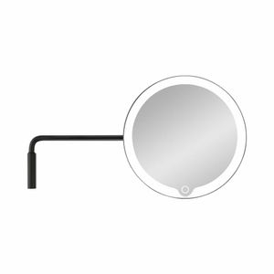 Blomus LED kozmetické zrkadlo s držiakom na stenu Modo Black, titán, hliník, plast, 66352