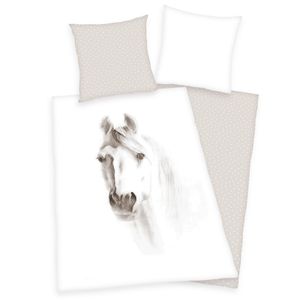 "Pferde ( HERDING Young Collection )" Bettwäsche / Kinderbettwäsche, 100% Baumwolle ( Renforcé ), 80x80 cm + 135x200 cm