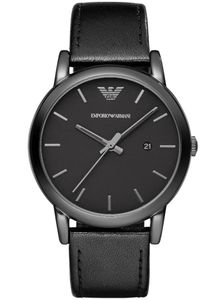 Emporio Armani AR1732 zegarek męski skórzany pasek data czarny