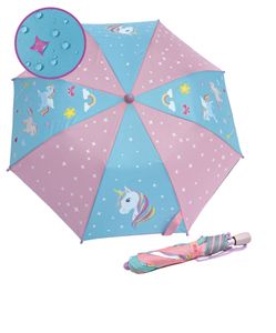 HECKBO Regenschirm Kinder Einhorn Magic für Jungen und Mädchen – Farbwechsel bei Regen – Taschenschirm - passt in jeden Schulranzen – Sturmfest - Kinder Geschenke zur Einschulung
