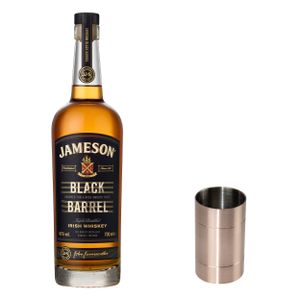 Jameson Black Barrel Blended Irish Whisky Set mit Jigger, Whiskey, Schnaps, Spirituose, mit Geschenkbox, Alkohol, Flasche, 40 %, 700 ml