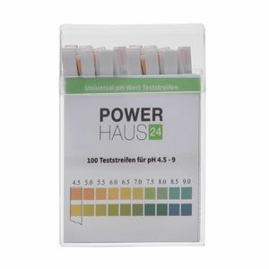POWERHAUS24 Urin & Speichel pH Teststreifen, Messbereich von pH 4,5 bis 9, 100 Stück