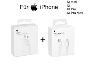 Original Apple iPhone 13 13mini 13Pro 13Pro Max 20W Ladegerät + 2m USB‑C auf Lightning Ladekabel