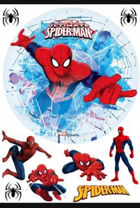 Spiderman Essbar Marvel Torten-Bild-Aufleger-Deko Geburtstag Avenger Premium 0,6mm (SP09)