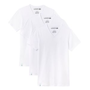 Lacoste T-Shirt 3er-Pack T-Shirts einfarbig V-Ausschnitt mit Kroko-Logo