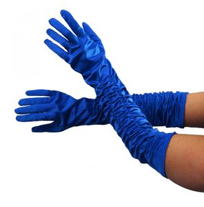 Deluxe Handschuhe lang blau glänzend lange Hand schuh Kostüm