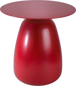 Beistelltisch BAOBAB 34 / Kaffeetisch - Sofatisch - Laptoptisch - Nachttisch - Pflanzentisch / Oval 33 x 34 / Gedrechseltes massives Buchenholz / Rot