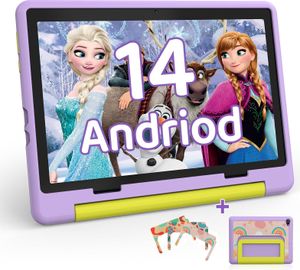 HotLight Android 14 Tablet 10 Zoll - Tablet dla dzieci Ośmiordzeniowy tablet dla dzieci z OTG i Wi-Fi 6G Widevine L1 8GB+64GB+1TB TF Type-C Kopfhöreranschluss Gesichtserkennung Tablet - Lila