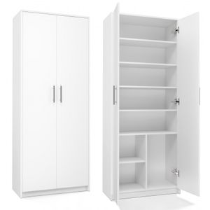 CDF Geschlossenes Bücherregal Oliv 2D | Farbe: weiß | Für Wohnzimmer, Büro, Arbeitszimmer | Modern | Regal für Bücher und Spielzeug