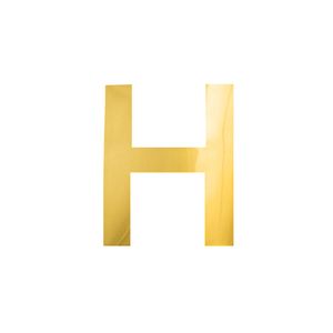 Oblique Unique Bügelbild Buchstabe H Bügelfolie für DIY Gestaltung Beschriftung von Kleidungsstücken uvm. - gold
