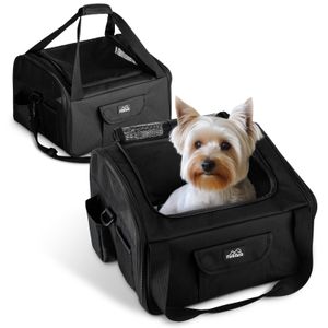 Hundebox Auto Katzen Transporttasche Flugzeug zugelassene Hunde Transportbox Tasche + Staufach 41 x 34 x 25 cm FELLNASE