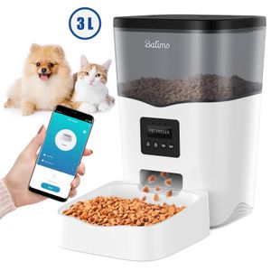 3L WIFI elektronischer Futterautomat Futterspender automatischer Futternapf für Katzen Hunde Programmierbar 4 Mahlzeiten pro Tag Netzteil / Batterie