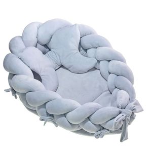 3in1 Babynest XXL Babynestchen 3 teiliges Set- Super Soft Nestchen mit Zopfkissen und Kopfkissen, Babynestchen Neugeborene Set, Baby Nestchen