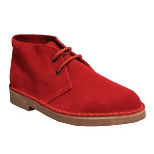 Roamers pánske púštne topánky / šnurovacie topánky / nízke topánky, semiš DF111 (39 EU) (červená)