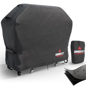 ONBEST Grillabdeckung | inklusive Transportasche | 135 x 70 x 100 cm | Wasserdicht | UV-Beständig | 600D Oxford Gewebe