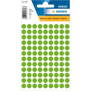 Etykiety uniwersalne zielone ø 8 mm okragle papier mat 540 szt.