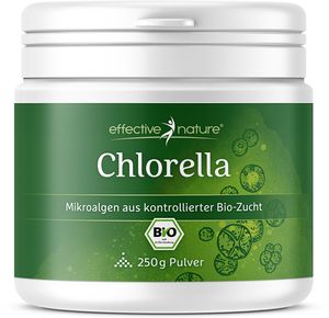 Bio Chlorella Pulver 250 g - Aus kontrolliertem Bio-Anbau - Reicht für ca. 30 Tage