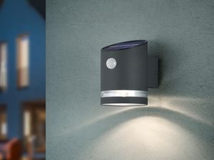 Reality Leuchten LED Solar Außenwandleuchte Salta Kunststoff anthrazit R22231142 Beleuchtung