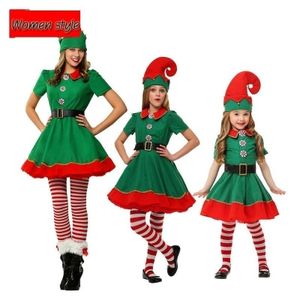 Weihnachtskostüm-Set Familienkleidung Kinder Erwachsene Green Elf Festival Kostüm Cosplay Eltern-Kind-Kostüm Anzug für Mädchen Jungen, weiblich, 170