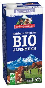 Berchtesgadener Land Haltbare Bio-Alpenmilch 1,5%, 1 l