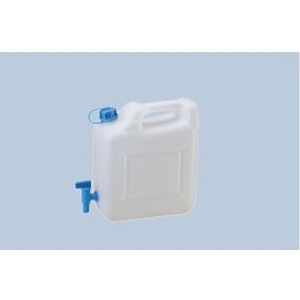 Kanister na vodu ECO 12 l s kohútikom, HD-PE prírodný, pevný vypúšťací kohútik (modrý) PU: 5