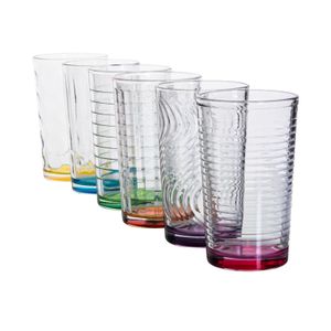 6 x Trinkglas bunt Wasserglas Wassergläser Trinkgläser Glas Gläser Saftglas