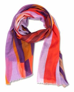 Oilily Schal Woven Scarf Stripes Love Blocks Arabian Spice bunt