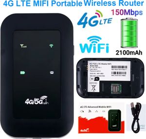 4G LTE Router 150 MBit/s Mobiler Router Signalverstärker Netzwerk Expander Mobile Hotspot Pocket Wireless Mifi Modem SIM-Kartensteckplatz mit Akku