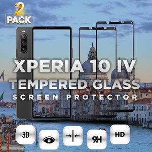 2 balení Sony Xperia 10 IV - Tvrzené sklo 9H - Vysoce kvalitní 3D ochrana displeje