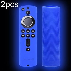 Silikon Schutz Hülle für Amazon Fire TV Stick 4K 2. Generation Fernbedienung, Farbe:Blau leuchtend