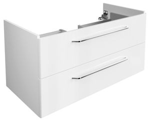 FACKELMANN Waschtisch-Unterschrank MILANO / Badschrank mit Soft-Close-System / Maße (B x H x T): ca. 100 x 49,5 x 48 cm / Waschbeckenunterschrank mit 2 Schubladen / Korpus: Weiß / Front: Weiß