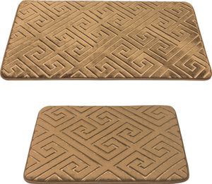 HOMELUX Badezimmerteppich Rutschfeste Badteppich 2-teilig Badematten Set Wasserabsorbierend 60x100cm+60x50cm Beige