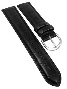 Casio Uhrenarmband 20mm schwarz Leder Krokooptik MTP-V003L-1A