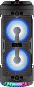 INOVALLEY KA03-N - Beleuchteter Bluetooth-Lautsprecher - 400 W - Karaoke-Funktion - Bunte LED-Lichter - USB-Anschluss