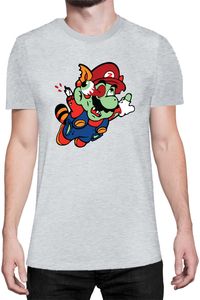 Mario Zombie Fly Herren T-shirt Super Mario Bros Luigi Bowser, XL / Grau