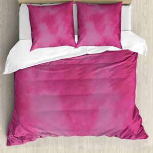 ABAKUHAUS Hot Pink Bettbezug, Mottled Vibrant, Milbensicher Allergiker geeignet mit Kissenbezügen, 200 cm x 200 cm - 80 x 80 cm, Hot Pink