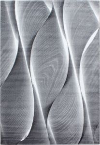 Teppium Teppich Wohnzimmer Moderner Abstrakt Design Teppich, Kurzflor Teppich, Weich und Pflegeleicht, Schwarz, 160 x 230 cm