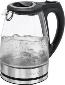 Bomann® Wasserkocher Edelstahl 1,7L | BPA frei | Wasserkocher Glas | 2200W | Wasserstandsanzeige | Kettle | Edelstahl Wasserkocher | WKS 6032 CB