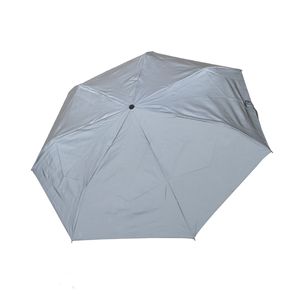 Taschenschirm Reflektor Safety Regenschirm Auf-Zu-Automatik Damen Herren Stabil Grau