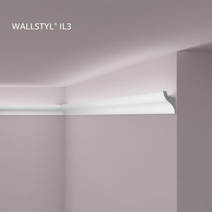Eckleiste NMC IL3 WALLSTYL Noel Marquet Zierleiste Stuckleiste für Indirekte Beleuchtung Zeitloses Klassisches Design grau 2 m