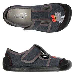 Jungen Hausschuhe, Sneakers 3F 3BE3/18R bar3foot super flexi Grau DINO barefoot
